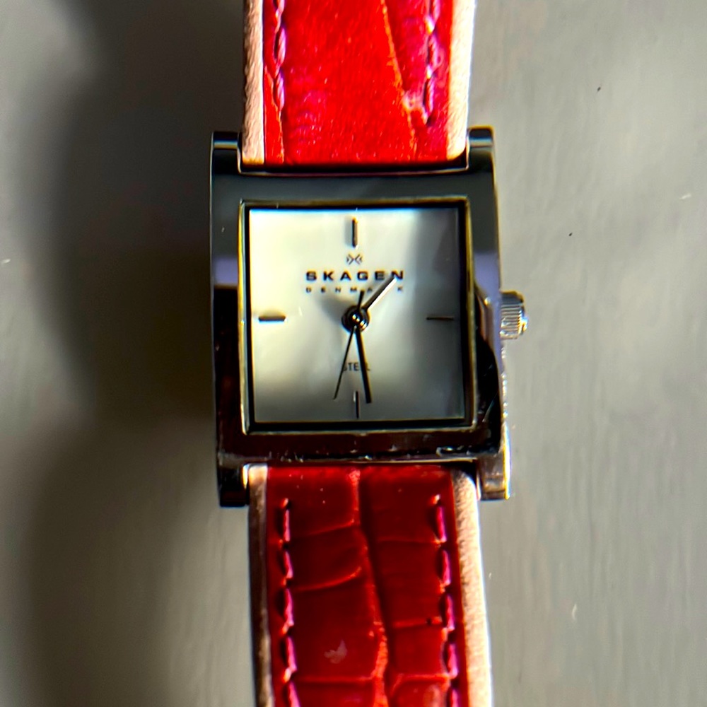 Skagen Women Mother of Pearl Square Dial Watch